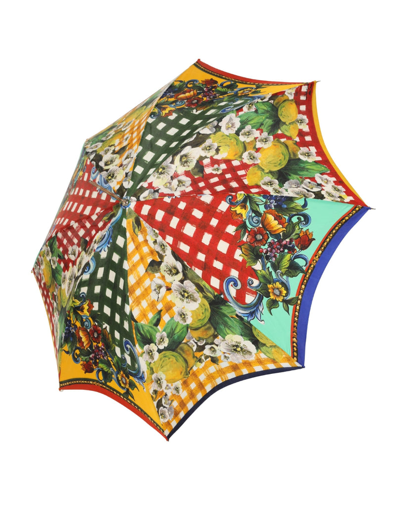 Dolce & Gabbana Multicolor Carretto Siciliano Print Umbrella