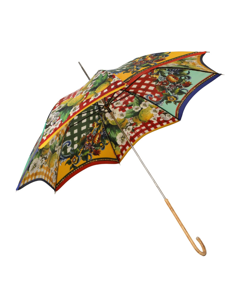 Dolce & Gabbana Multicolor Carretto Siciliano Print Umbrella