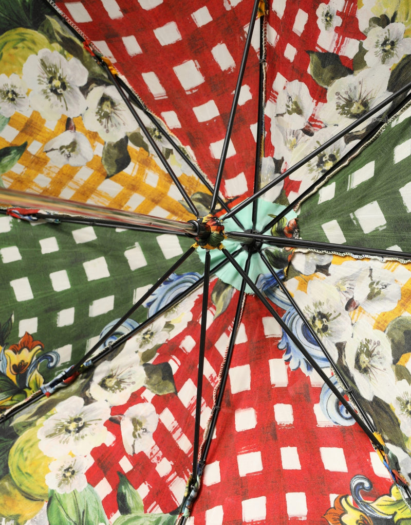 Dolce & Gabbana Multicolor Carretto Siciliano Print Umbrella