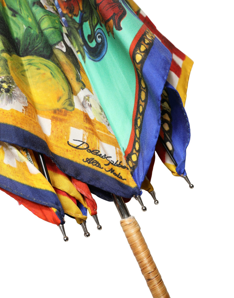 Dolce & Gabbana Multicolor Carretto Siciliano Print Umbrella