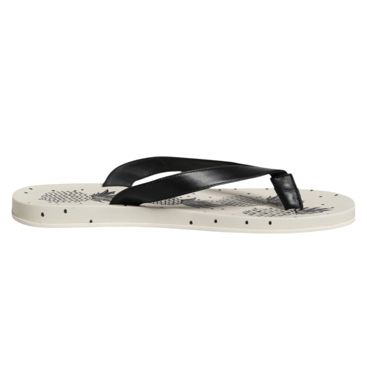 Dolce & Gabbana White Pineapple Print Slides for Men