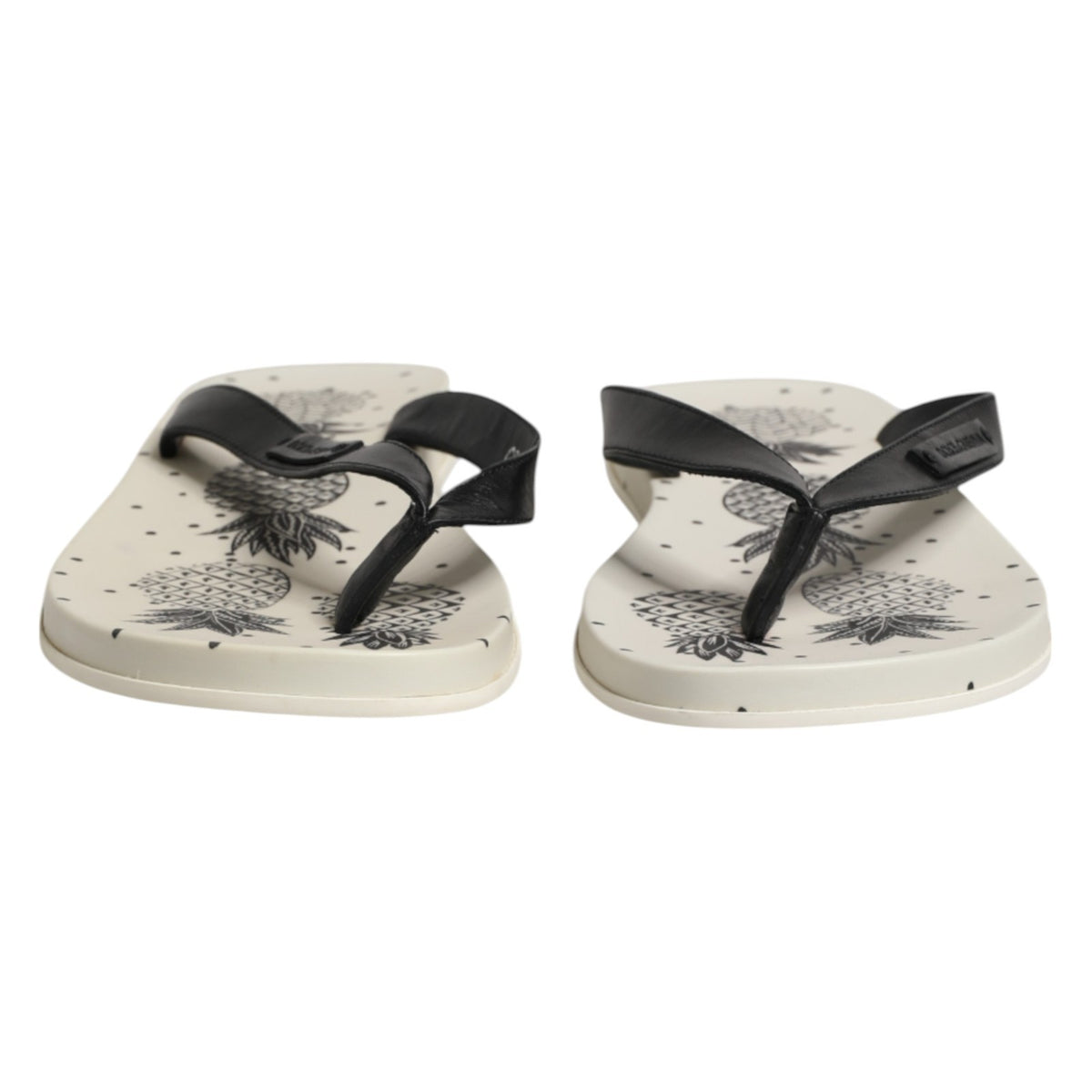 Dolce & Gabbana White Pineapple Print Slides for Men