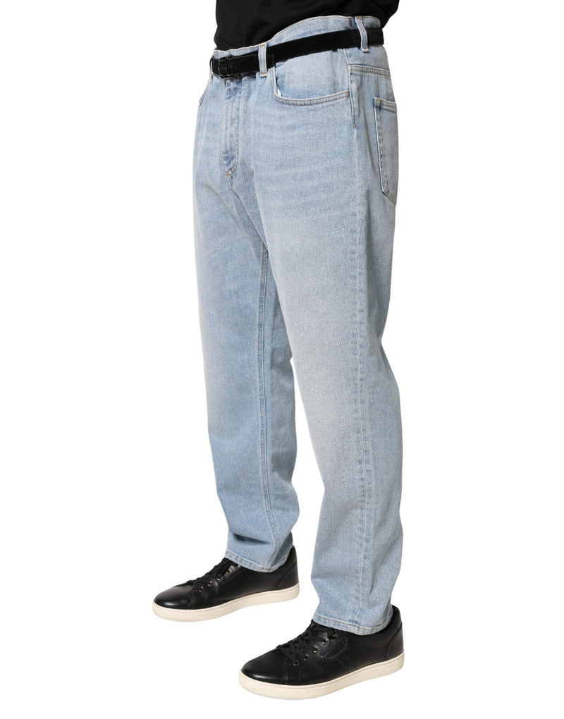 Dolce & Gabbana Light Blue Gewassen Losvallende Katoenen Denim Jeans