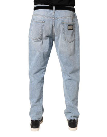 Jean Dolce &amp; Gabbana bleu clair délavé en coton ample