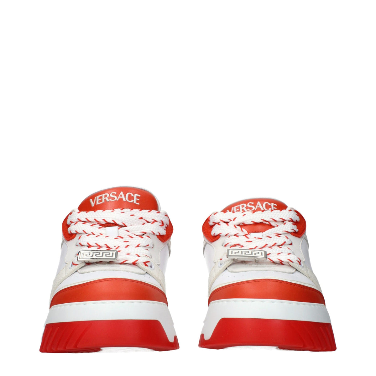 Versace White Leather Athletic Sneakers for Men - Stylish Comfort