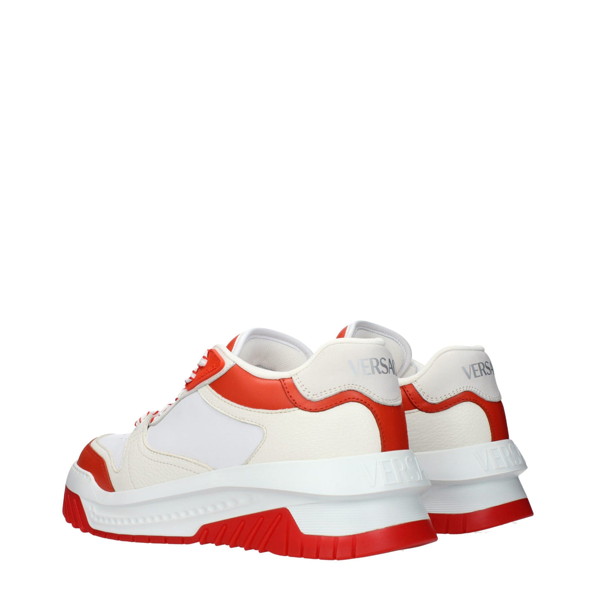 Versace White Leather Athletic Sneakers for Men - Stylish Comfort