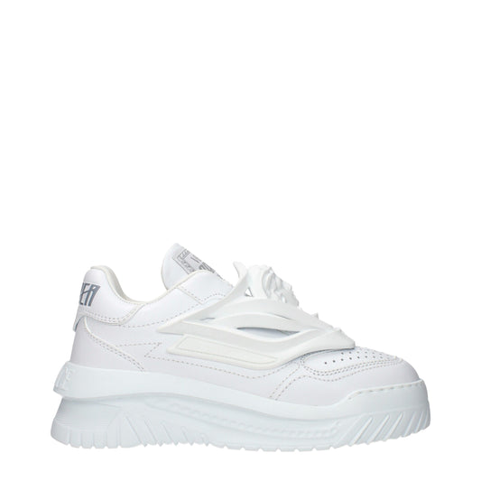 Versace White Leather Low Top Sneakers