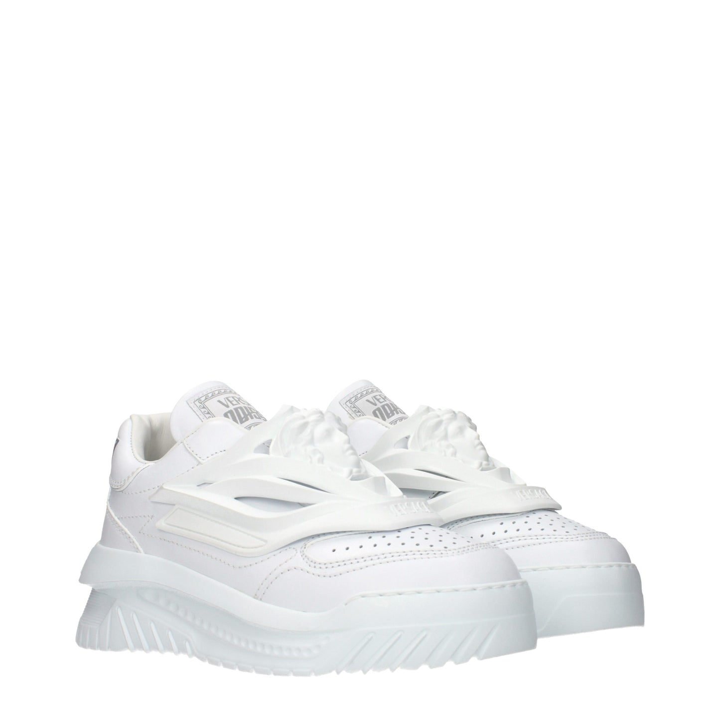 Versace White Leather Low Top Sneakers