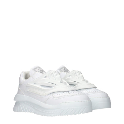 Versace White Leather Low Top Sneakers