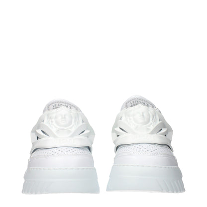 Versace White Leather Low Top Sneakers