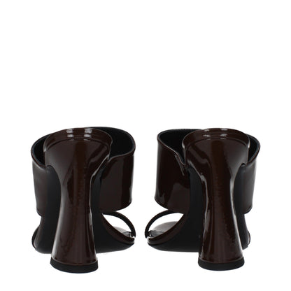 Versace Brown Leather Stiletto Heel Sandals