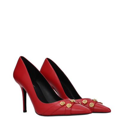 Versace Red Leather High Heel Pumps