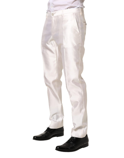 Robe de soirée en satin de soie blanc Dolce &amp; Gabbana, pantalon assorti
