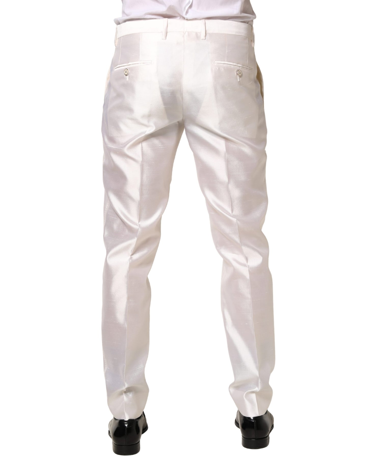 Robe de soirée en satin de soie blanc Dolce &amp; Gabbana, pantalon assorti