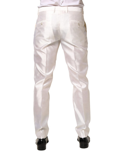 Robe de soirée en satin de soie blanc Dolce &amp; Gabbana, pantalon assorti