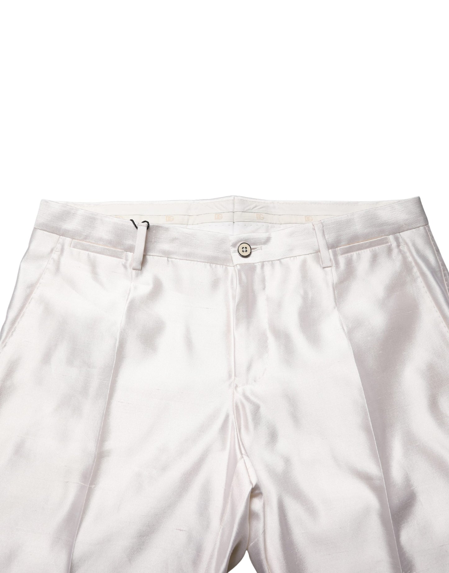 Robe de soirée en satin de soie blanc Dolce &amp; Gabbana, pantalon assorti