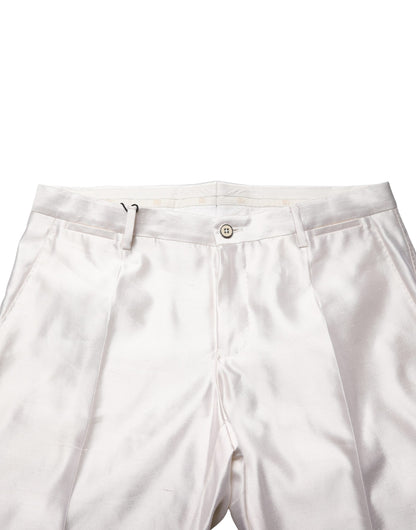 Robe de soirée en satin de soie blanc Dolce &amp; Gabbana, pantalon assorti