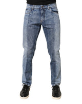 Jean Dolce &amp; Gabbana bicolore bleu coton coupe droite pour homme