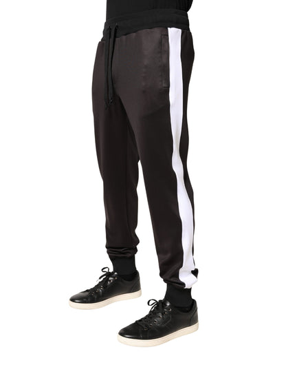 Pantalon de jogging skinny en polyester marron Dolce &amp; Gabbana