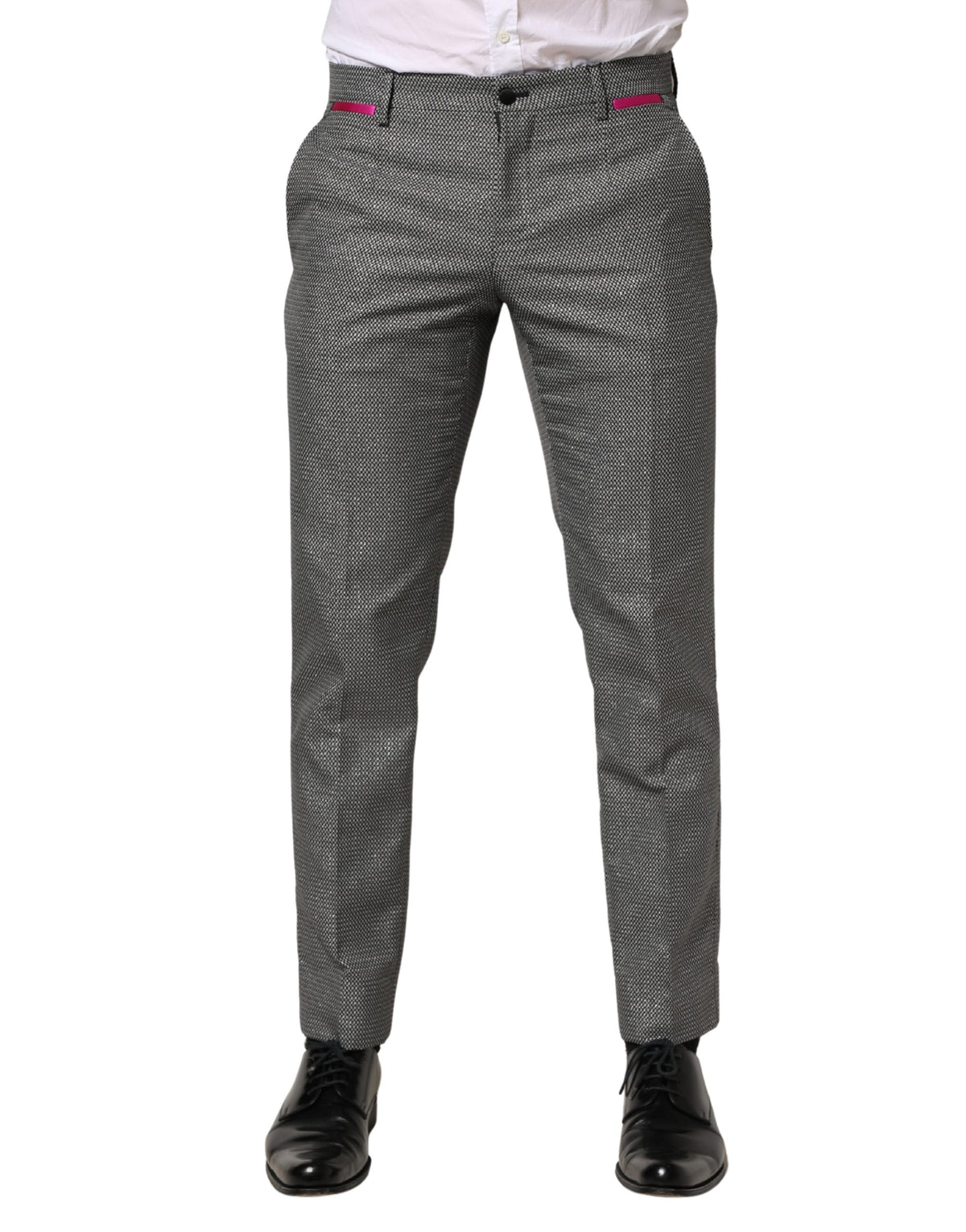 Pantalon habillé skinny gris en viscose Dolce &amp; Gabbana pour homme