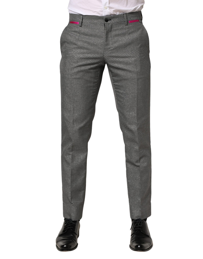Dolce & Gabbana Grijze Viscose Smalle Mannen Nette Broek