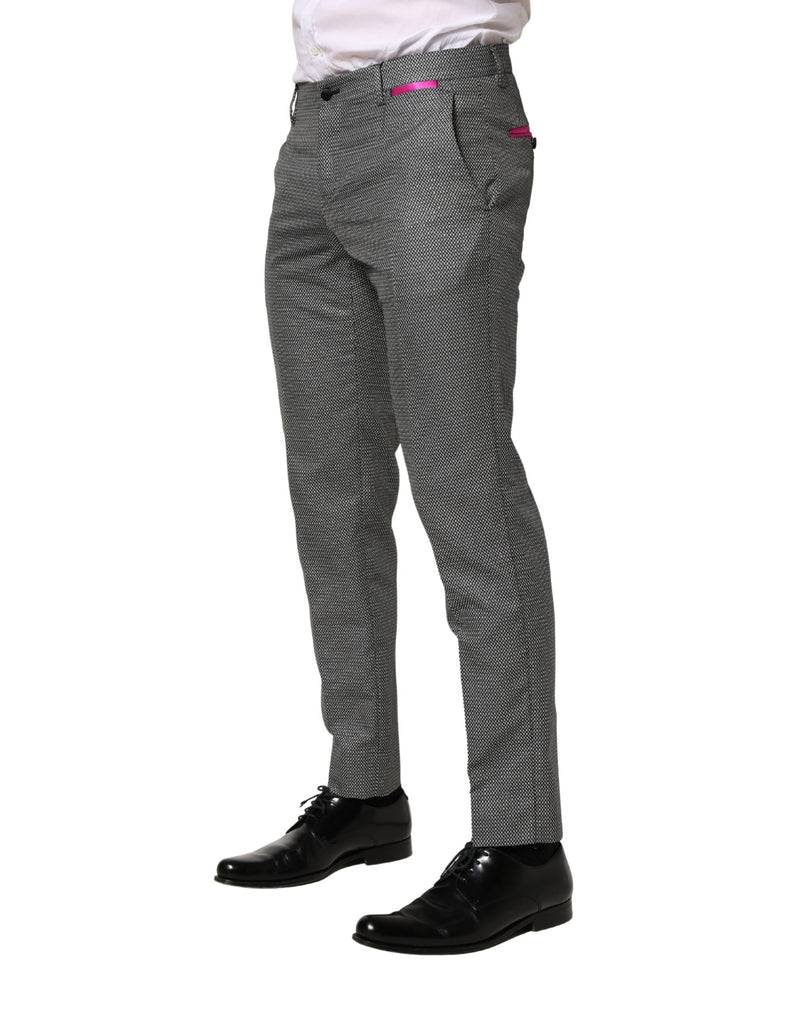 Dolce & Gabbana Grijze Viscose Smalle Mannen Nette Broek