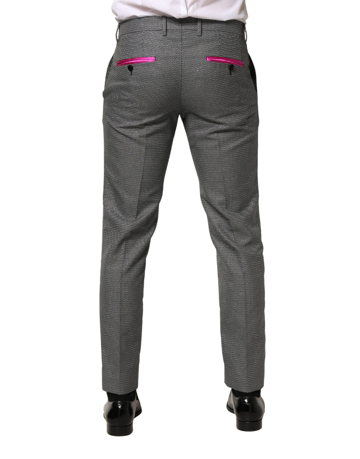 Pantalon habillé skinny gris en viscose Dolce &amp; Gabbana pour homme