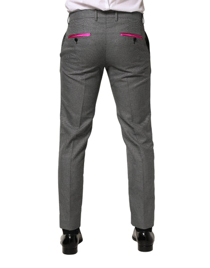Pantalon habillé skinny gris en viscose Dolce &amp; Gabbana pour homme