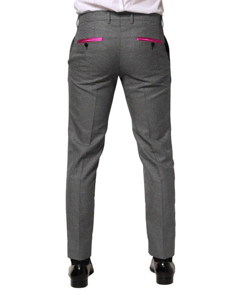Dolce & Gabbana Grijze Viscose Smalle Mannen Nette Broek