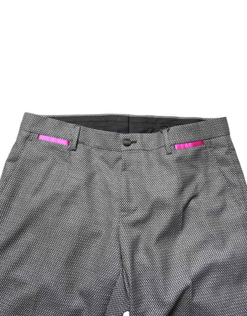 Dolce & Gabbana Grijze Viscose Smalle Mannen Nette Broek