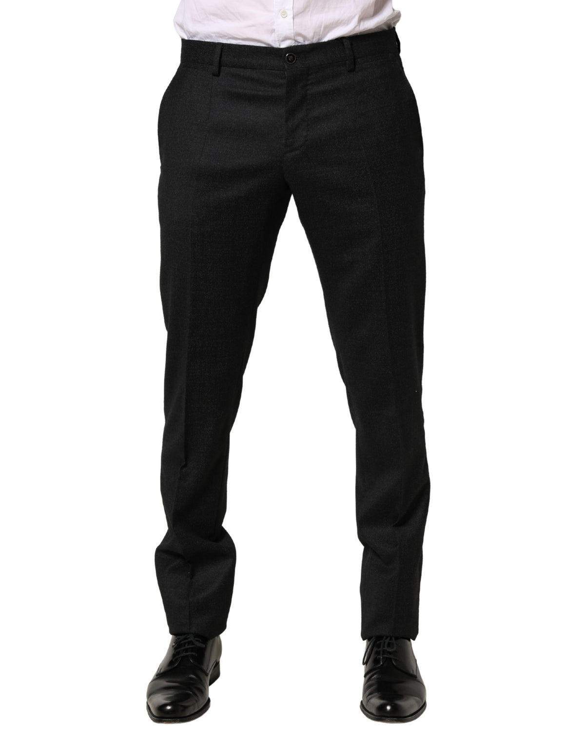 Pantalon habillé slim en laine noire pour homme Dolce &amp; Gabbana