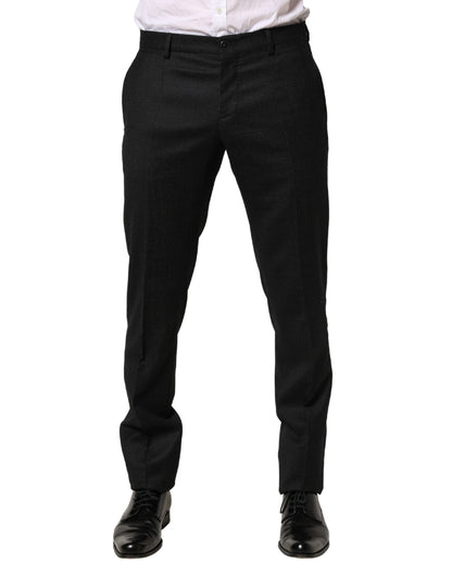 Pantalon habillé slim en laine noire pour homme Dolce &amp; Gabbana
