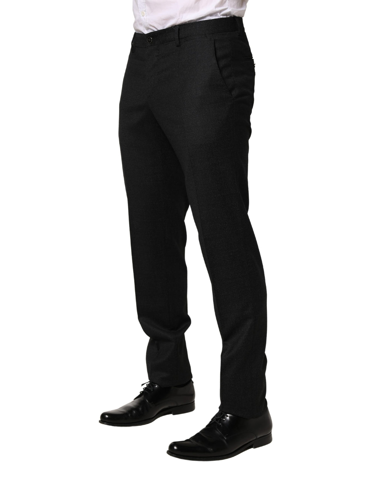 Pantalon habillé slim en laine noire pour homme Dolce &amp; Gabbana
