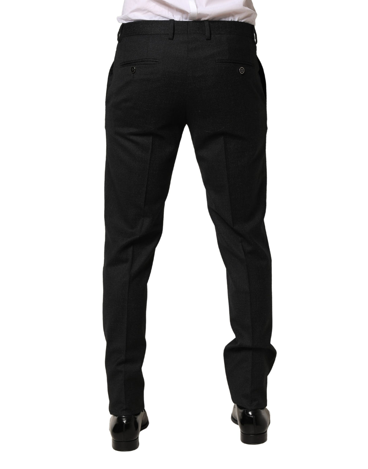 Pantalon habillé slim en laine noire pour homme Dolce &amp; Gabbana