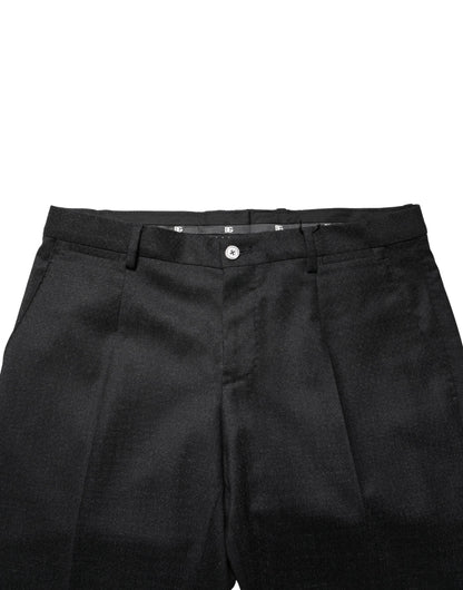 Pantalon habillé slim en laine noire pour homme Dolce &amp; Gabbana