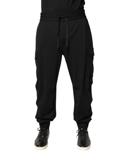 Pantalon cargo de jogging Dolce &amp; Gabbana en polyester noir pour homme
