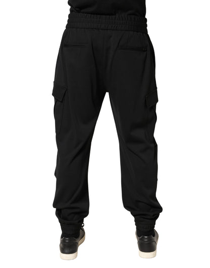 Pantalon cargo de jogging Dolce &amp; Gabbana en polyester noir pour homme