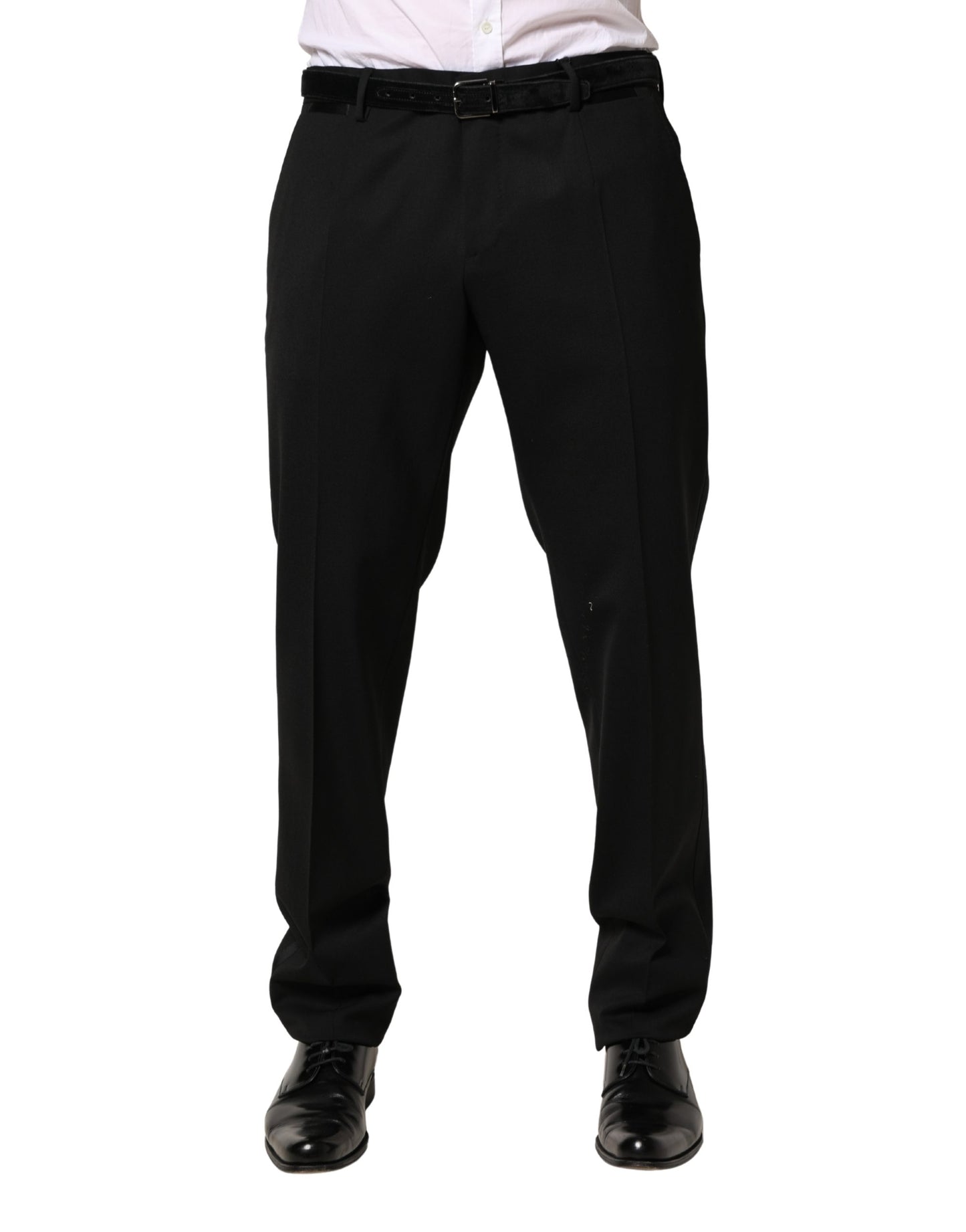 Pantalon habillé slim en laine noire pour homme Dolce &amp; Gabbana