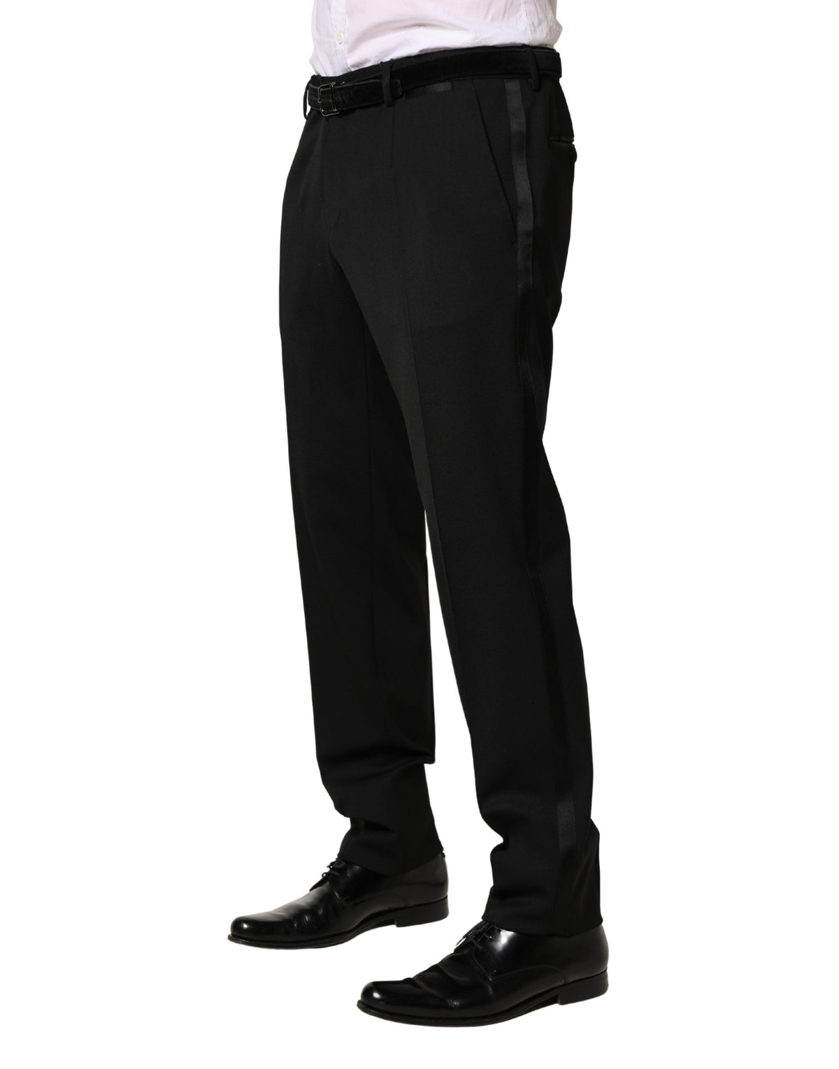 Pantalon habillé slim en laine noire pour homme Dolce &amp; Gabbana