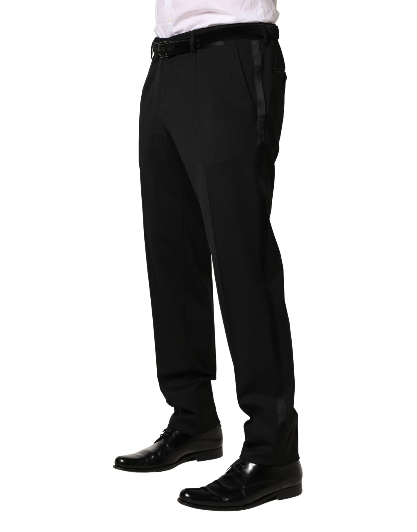 Pantalon habillé slim en laine noire pour homme Dolce &amp; Gabbana