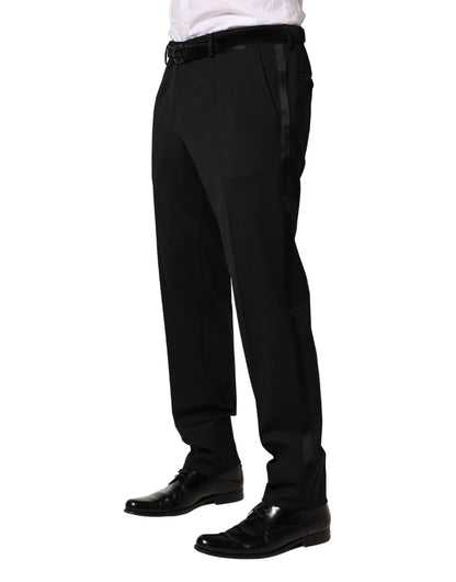 Pantalon habillé slim en laine noire pour homme Dolce &amp; Gabbana