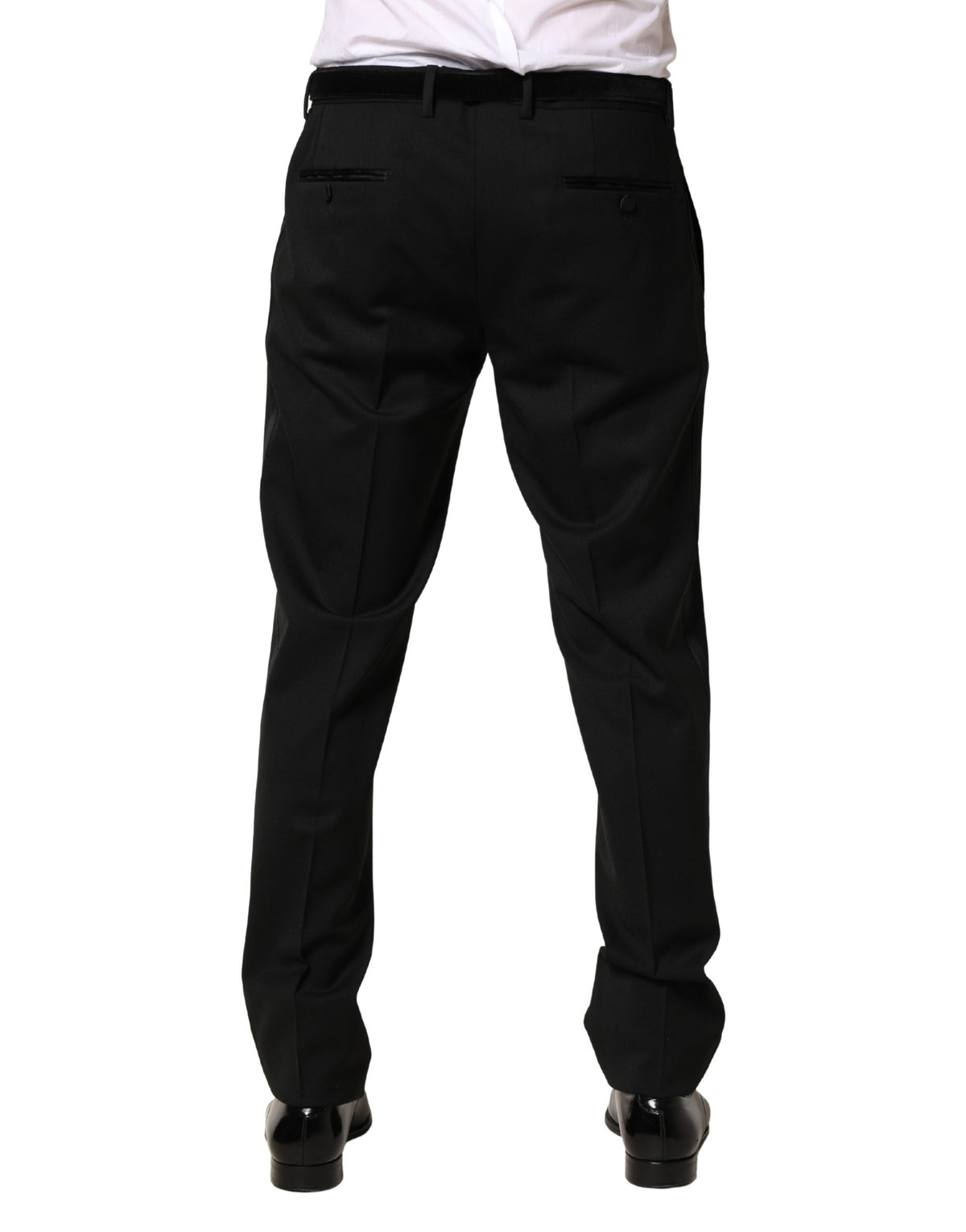Pantalon habillé slim en laine noire pour homme Dolce &amp; Gabbana