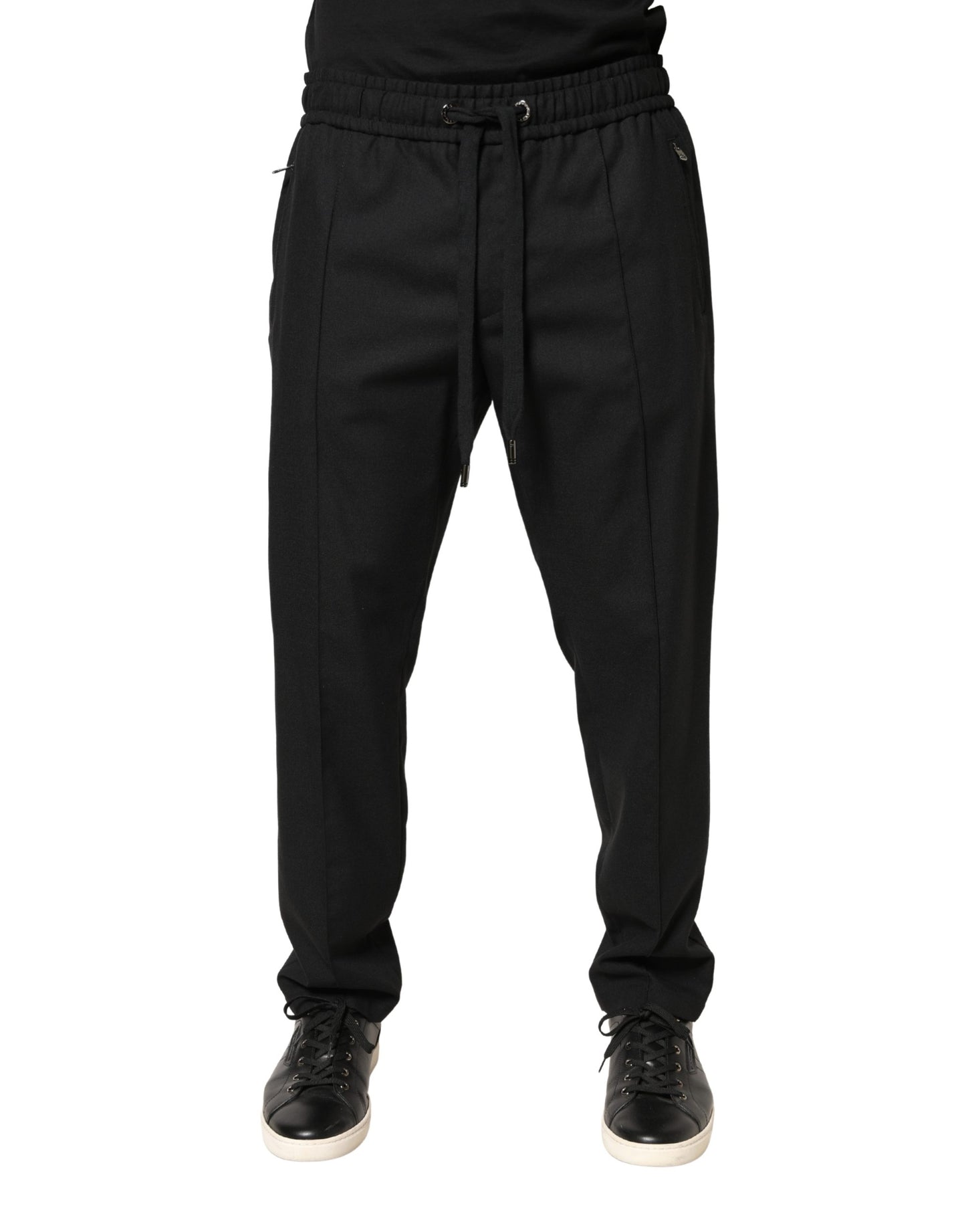 Pantalon de jogging skinny en laine noire Dolce &amp; Gabbana
