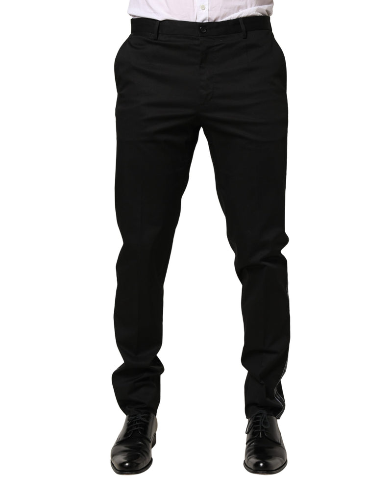 Dolce & Gabbana Zwarte Katoenen Skinny Heren Nette Broek