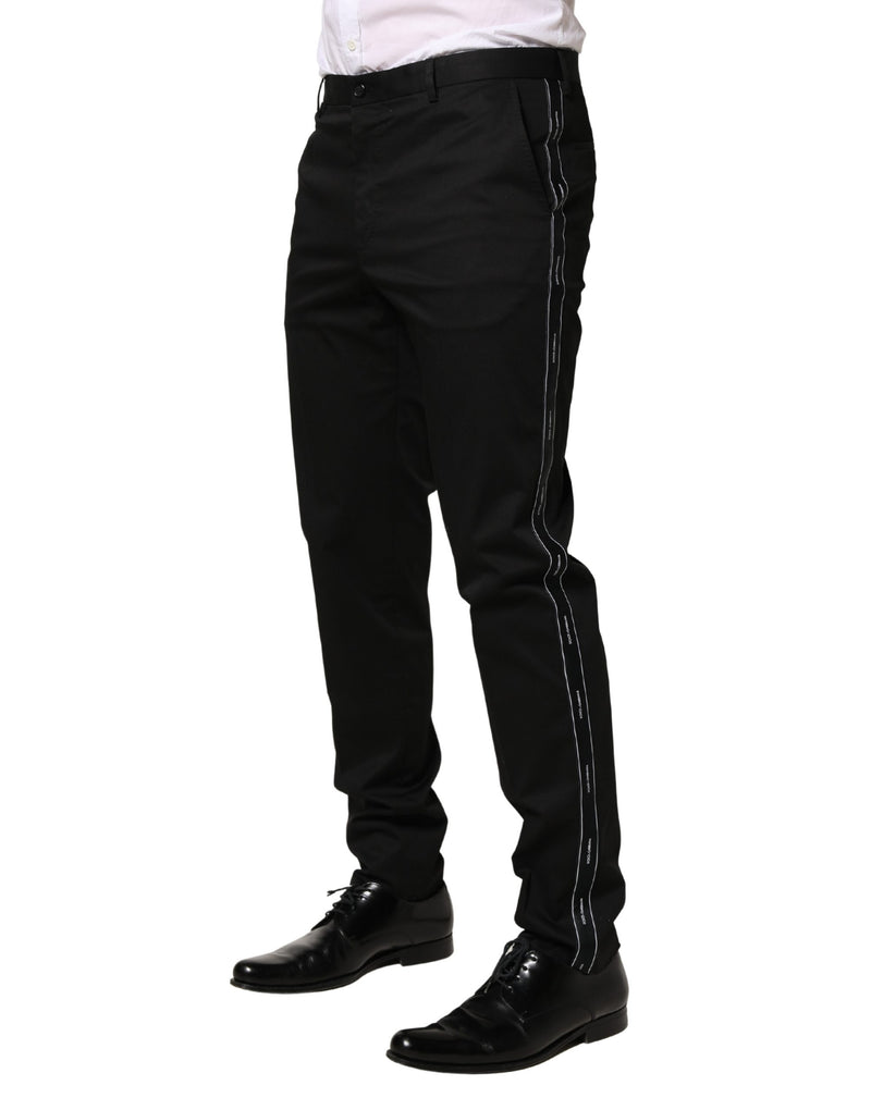 Dolce & Gabbana Zwarte Katoenen Skinny Heren Nette Broek