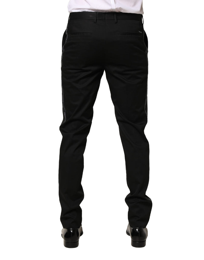 Dolce & Gabbana Zwarte Katoenen Skinny Heren Nette Broek