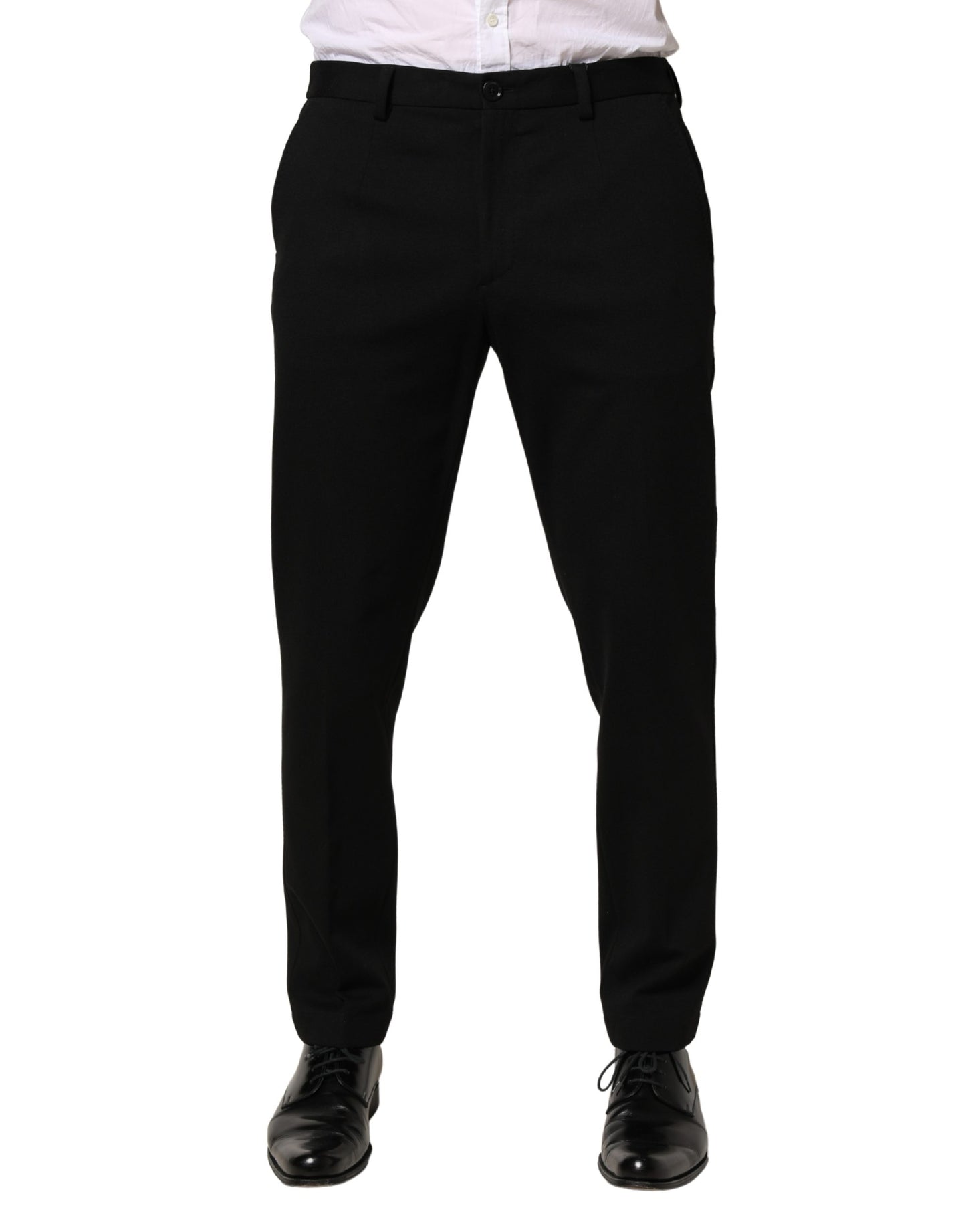 Pantalon habillé slim en laine noire pour homme Dolce &amp; Gabbana