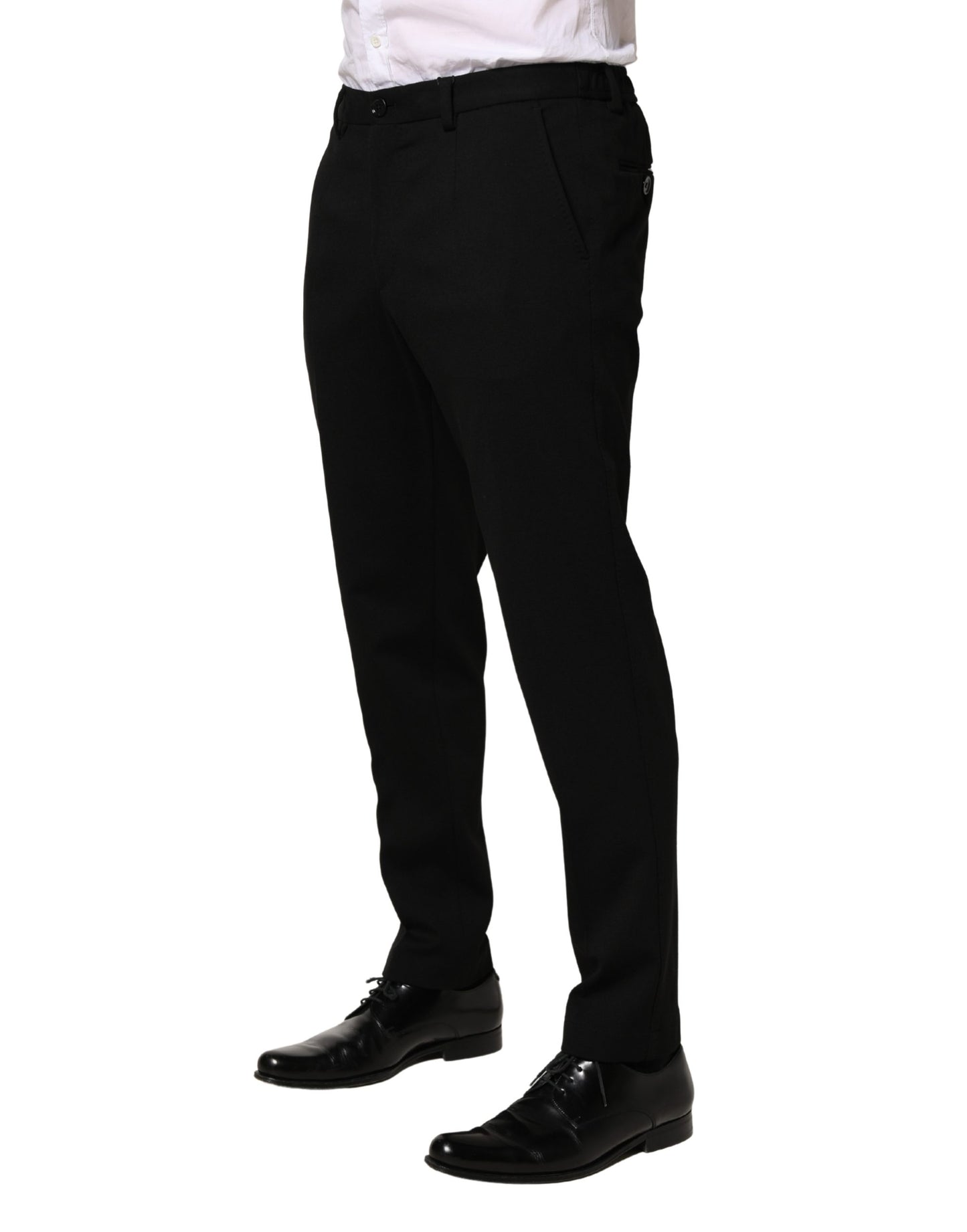 Pantalon habillé slim en laine noire pour homme Dolce &amp; Gabbana