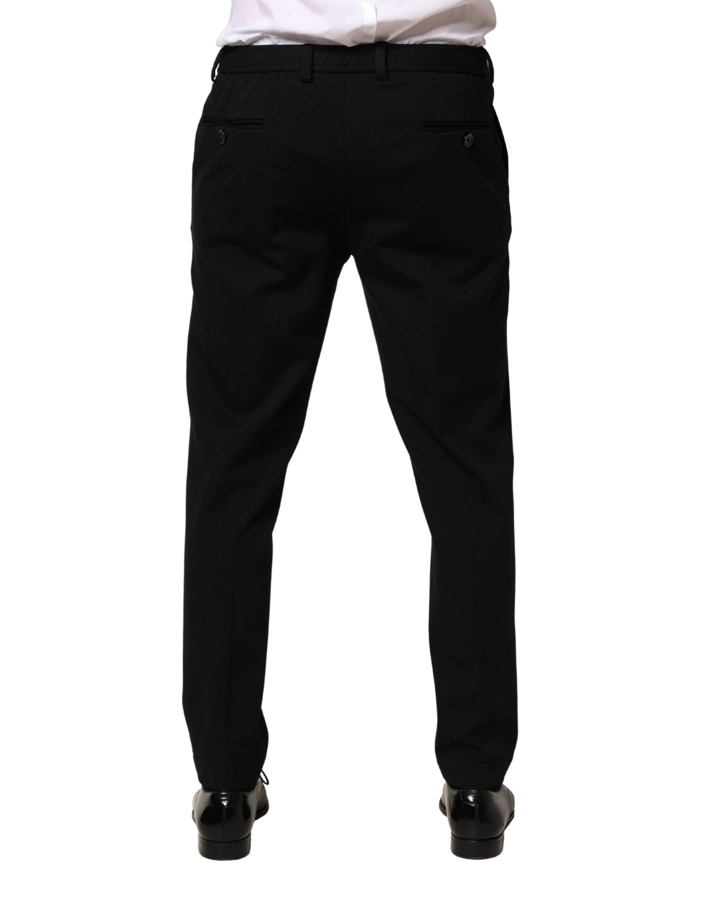 Pantalon habillé slim en laine noire pour homme Dolce &amp; Gabbana