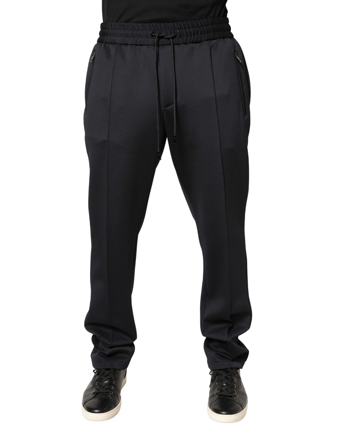 Pantalon de jogging skinny en polyester noir Dolce &amp; Gabbana